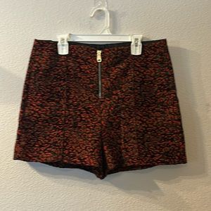 Zara Basic floral zip front shorts size large